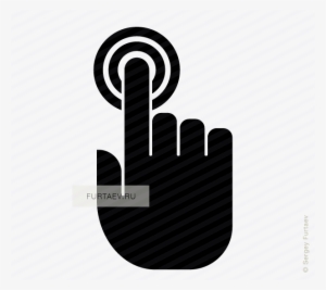 Vector Icon Of Hand With Index Finger Pushing Button - Hand Pushing Button Png