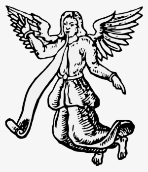 Angel Volant With A Scroll Issuant From Its Mouth - Art