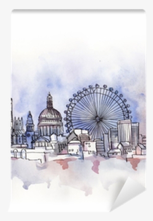 The Panoramic View Of London Watercolor Of European - London