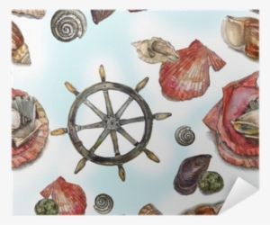 Watercolor Pattern On Blue Background Poster • Pixers® - Photography