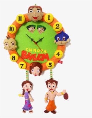 Felt Handmade 3d Chotta Bheem With Friends Wall Clock - Wall Clock