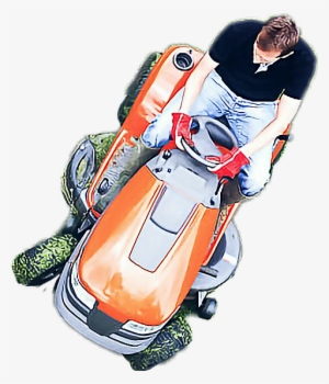 Ftestickers Topview People Man Mowing Lawnmower - Overhead Mowing Lawn