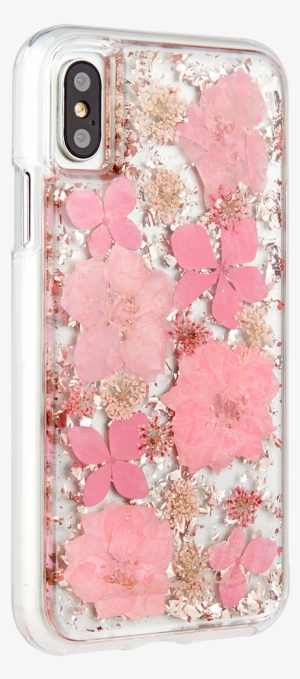 Iphone Pink Karat Petals Real Flowers Slim Protective - Case Mate Petals Iphone X