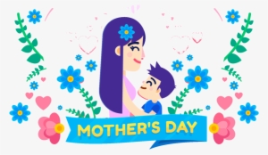 Download Mothers Day Cartoon Illustration Free Png - Mothers Day Clipart Png