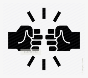 Vector Icon Of Two Fists Bumping Together - Fist To Fist Png