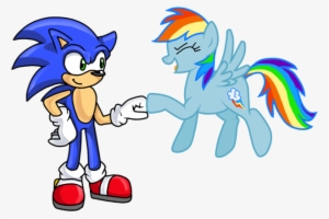 Xsklx, Crossover, Crossover Shipping, Female, Fist - Sonic And Rainbow Dash Fist Bump