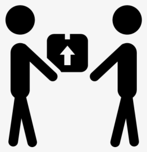 Delivery Worker Giving A Box To A Receiver Vector - Store Pick Up Icon