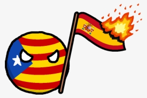 Catalan Republic 2017 With Spanish Flag On Fire - Png Catalan Flag