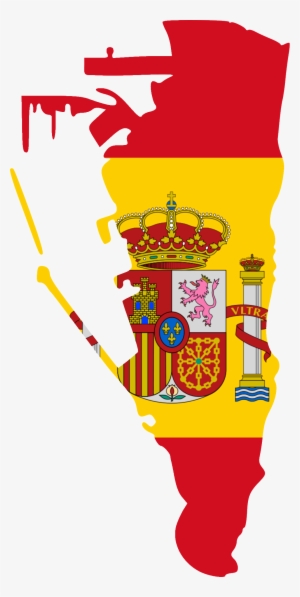 Flag Map Of Gibraltar - Spain Flag