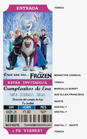 Al Abrirlo Encontraréis Dos Grupos De Capas, Uno Con - Invitaciones Frozen Ticket