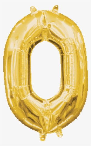 16" Alphabet 'o' Gold Foil Balloon - 34 Gold Number Balloons
