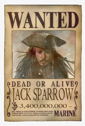 Jack Sparrow Wanted Poster One Piece By 751×1,063 Pixels - Bounty One Piece 2018