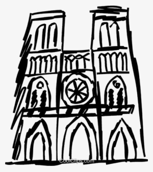 Notre Dame - Notre Dame Line Drawing