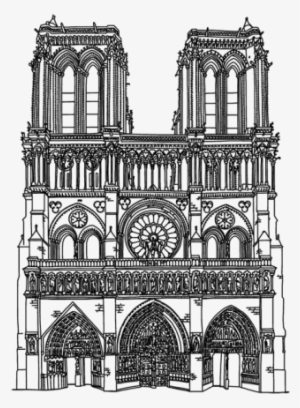 Vinilo Decorativo Catedral De Notre Dame, De París - Catedral Notre Dame Dibujo