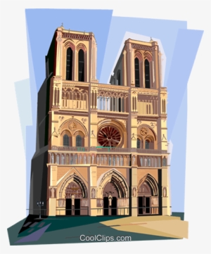 Notre Dame De Paris, France Royalty Free Vector Clip - Notre Dame Cathedral Clipart Png