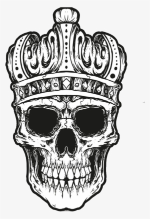 Crown Pillow Art With Transprent Png Free - Skull With King Crown Tattoo