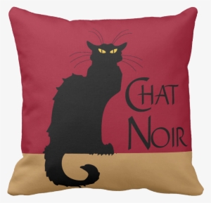 Chat Noir Vintage Throw Pillow - Design