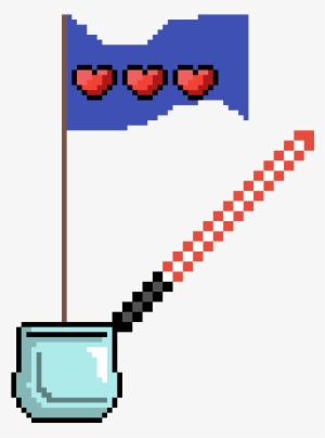 The Flag Of Love Holding A Lightsaber - Minecraft Iron Katana