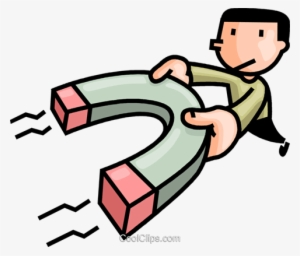 Man With A Magnet Royalty Free Vector Clip Art Illustration - Magnet Clip Art Png