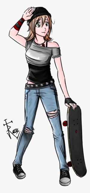 Skateboarding Drawing Anime Girl Distribution Company - Skater Girl Draw
