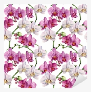 Watercolor Floral Pattern With Orchids - Design