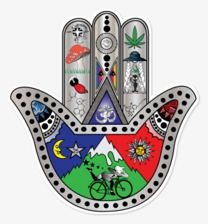 Adesivo Hamsá Psicodélica - Crest