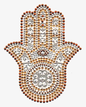 Hamsa Medium Gold Crystal - Motif