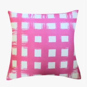 Brush Plaid Orchid Pillow - Brush Check Pillow Orchid/white 20 X 20 By Clairebella