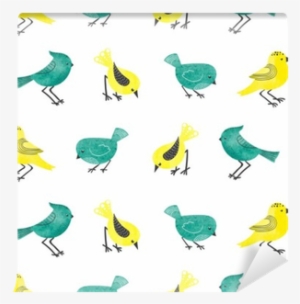 Cute Watercolor Birds Seamless Pattern - 11 Aves Animadas