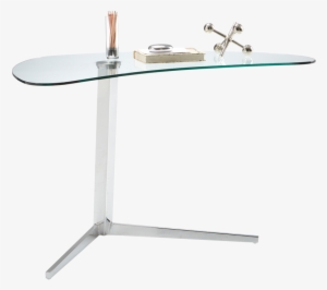 Camp Uniquely Shaped Tempered Glass Top With High Shine - Sunpan Modern Campaign Writing Desk