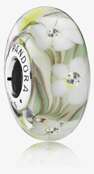 Pandora Wild Flowers Charm, Murano Glass Clear Cz - Pandora 791638cz Wild Flowers Charm