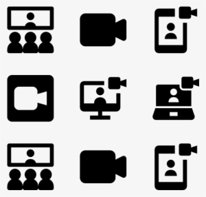 Video Meeting 6 Icons View 2 Packs - Graph Icon Vector