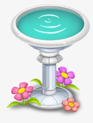Bird Bath - Cartoon Bird Bath Png