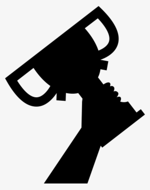 Hand Holding And Raising A Sportive Trophy Comments - Man Holding Trophy Icon