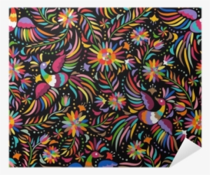 Mexican Embroidery Seamless Pattern - Mexican Flowers Background