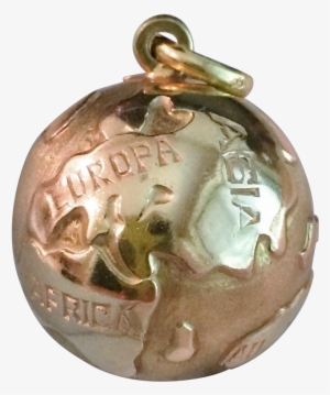 Great Around The World 18k Gold Globe Charm - Locket