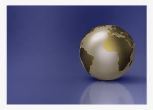 Golden Globe On Blue Background - Sphere