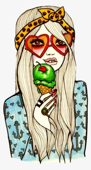 Vintage Girl Drawing Wallpaper - Valfre Png