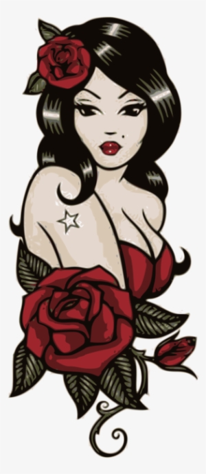 Old School Pin-up Girl Flash Sailor Tattoos - Tattoo Old School Pin Up Girl
