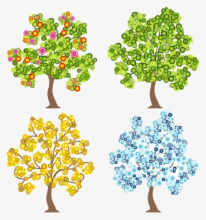 Four Trees Clipart Png - Vier Jahreszeiten Bäume