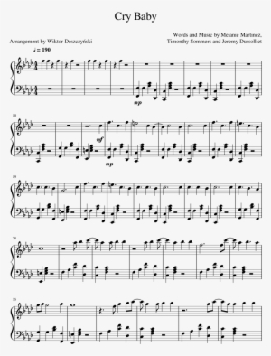 Cry Baby Sheet Music Composed By Words And Music By - Dying In La Piano Sheet Music