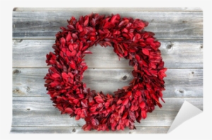 Natural Leaf Wreath For The Seasonal Holidays On Rustic - Wreath