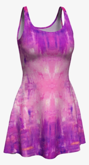 Behind Stars In Purple Flare Dress - Dress