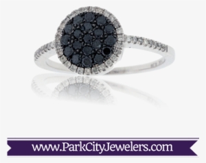 Black Diamond Centered Diamond Halo Ring - Dinosaur Bone Men's Ring