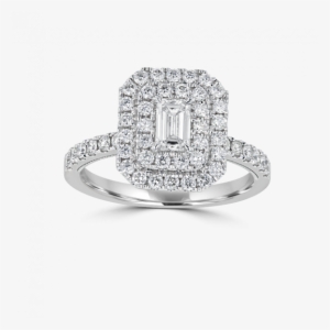 Juleve 14kt White Gold - Emerald Halo Ring