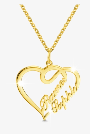 Couple Name Necklace Gold