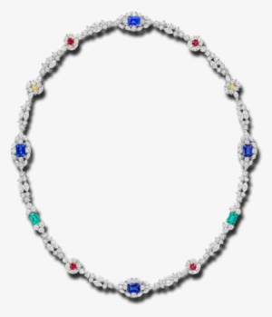 City Lights By Harry Winston, Ruby, Emerald, Sapphire - Necklace