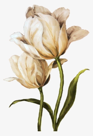 Decoupage Flower, Flower Painting, Flower Painting - Tulip Waltz Ii Canvas Wall Art, Multicolor, 24x36