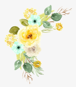 Hand-painted Flowers Color Flower Png Transparent - Minze Und Gelb-blumenvisitenkarten Visitenkarte