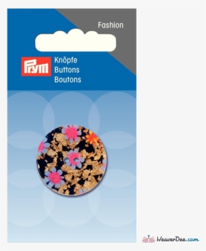 Painted Flowers Button - Knoop 2 Gaatjes Bloemen Deblauw 28 Mm